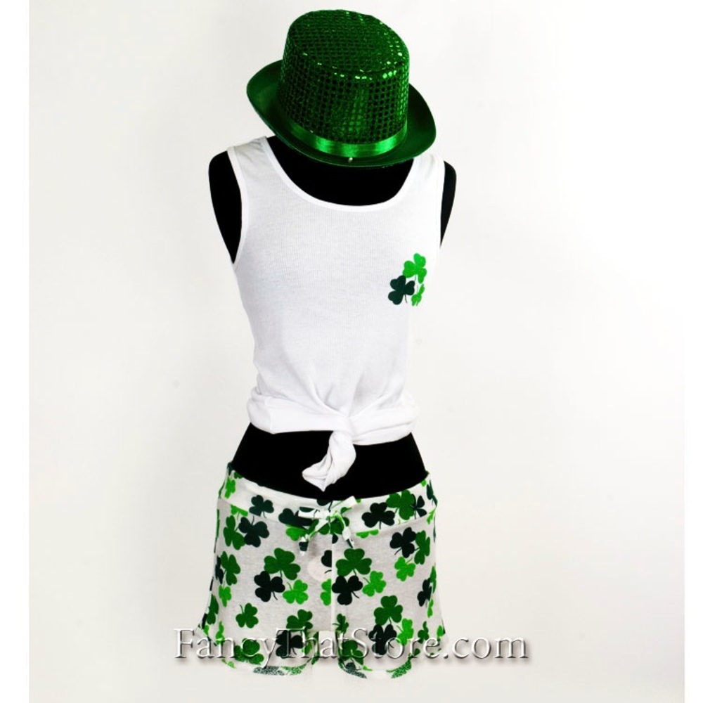 New - Shamrock Print Women's Tank Top & Shorts